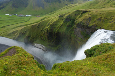 Scenic view of waterfall