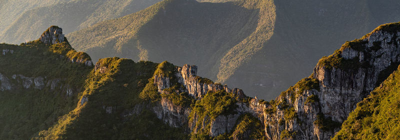 High angle view of rocks against sky