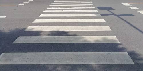 High angle view of zebra crossing on road