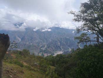 Scenic view of mountains against sky