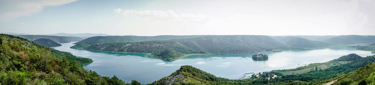 Panoramic view of mountains against sky