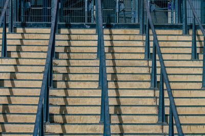 High angle view of staircase in building