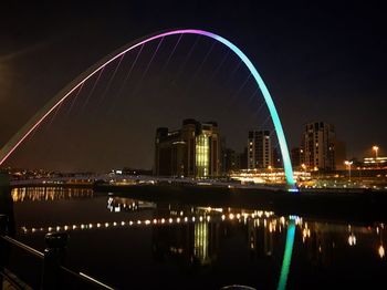 Illuminated city at night