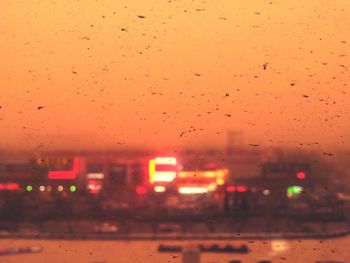 Close-up of water drops on window