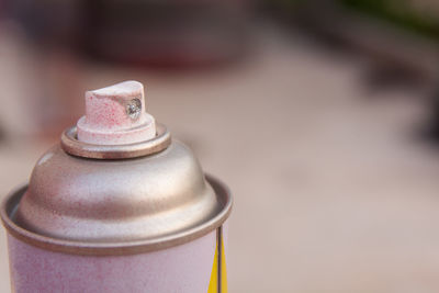 Close-up of aerosol can