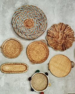 High angle view of food on table