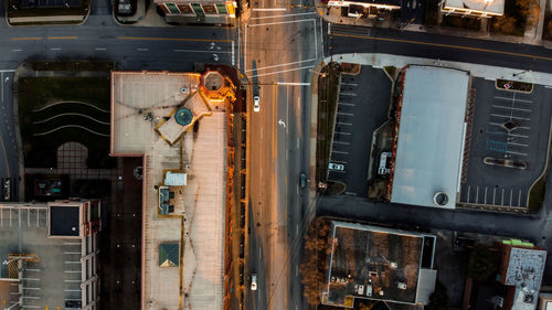 High angle view of man working at construction site