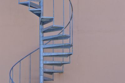 High angle view of spiral staircase against building