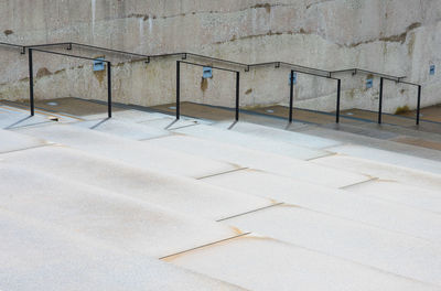 High angle view of staircase in building