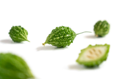 Close-up of vegetables against white background