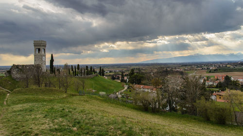 Panoramic shot of buildings against sky