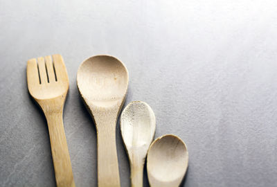 High angle view of objects on table against white background