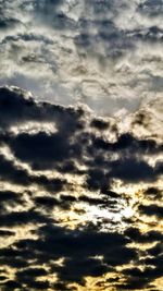 Low angle view of storm clouds in sky