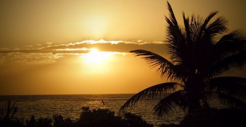 Scenic view of sea at sunset