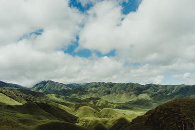 Scenic view of mountains against sky