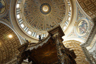 Low angle view of ceiling of historical building