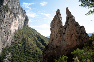 Spires in the mountains of potrero chico, rock climbing landscape