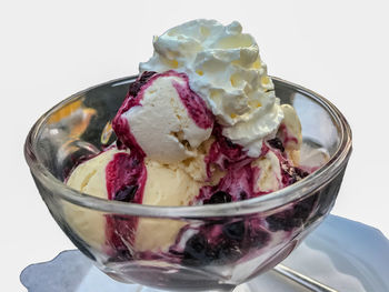 Close-up of ice cream in bowl