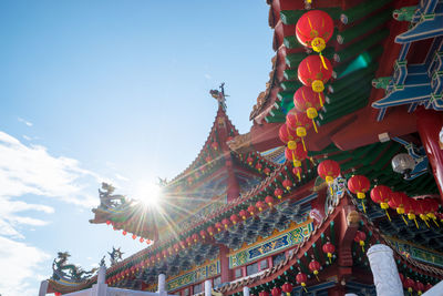 Traditional chinese lanterns display during chinese new year festival at thean hou temple