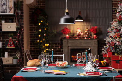 Place setting on table