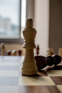 Close-up of chess pieces