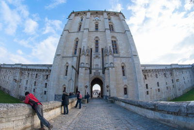 Low angle view of historical building against sky