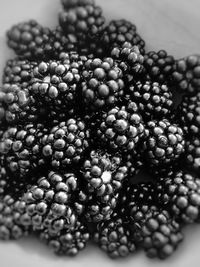 High angle view of berries on table