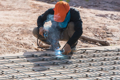 Man working at construction site