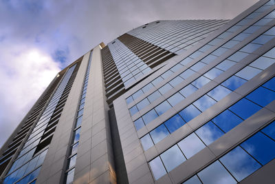 Low angle view of modern building against sky