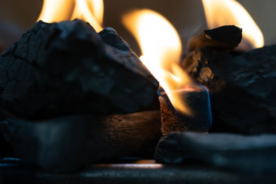 Close-up of burning candle