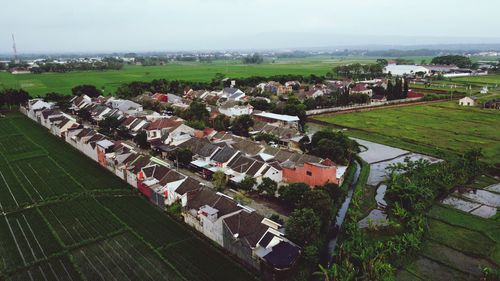 High angle view of townscape