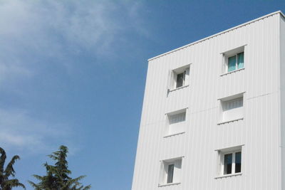 Low angle view of building against sky