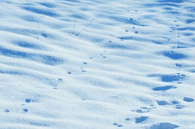 Full frame shot of snow covered land