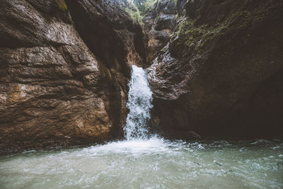 Scenic view of waterfall