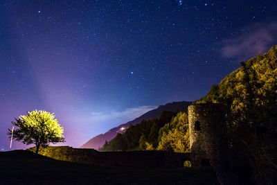 Scenic view of star field against star field at night