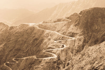 High angle view of road on land