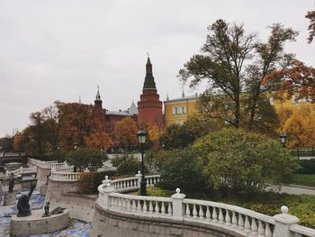 Historic building against sky during autumn