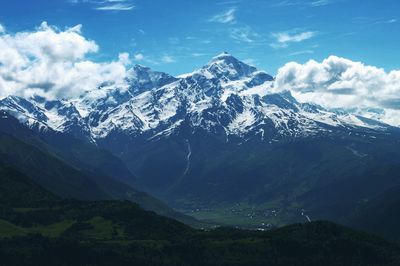 Scenic view of mountains against sky