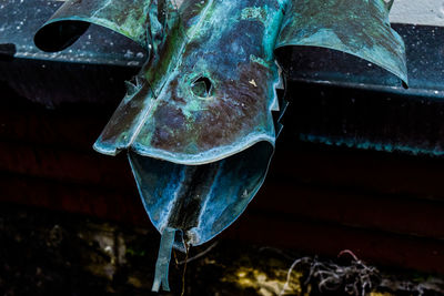 Close-up of weathered metallic structure