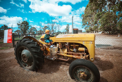 Tractor on field