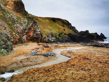 Scenic view of beach against sky