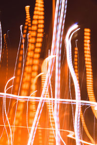 Light trails on bridge at night