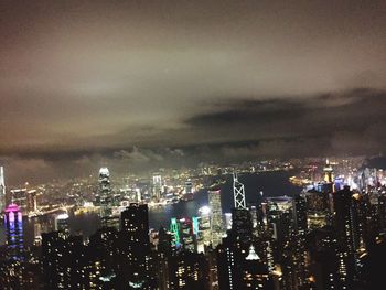 Illuminated cityscape at night