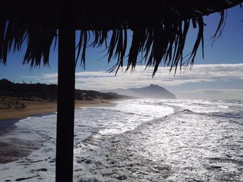 Scenic view of beach during winter