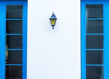 Low angle view of building against blue sky