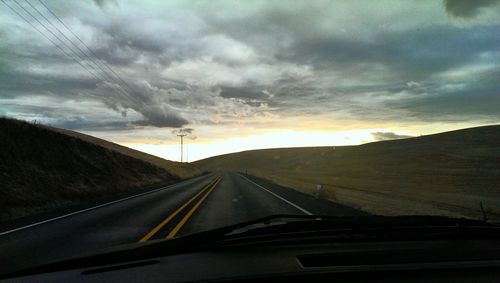 View of road at sunset