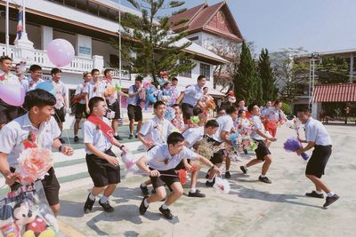 Group of people in traditional building