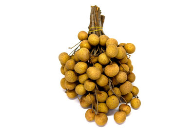 High angle view of berries against white background