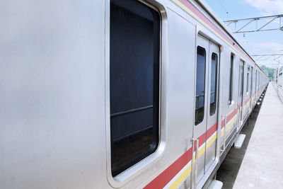 Train on glass window