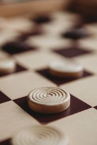 Close-up of coins on table